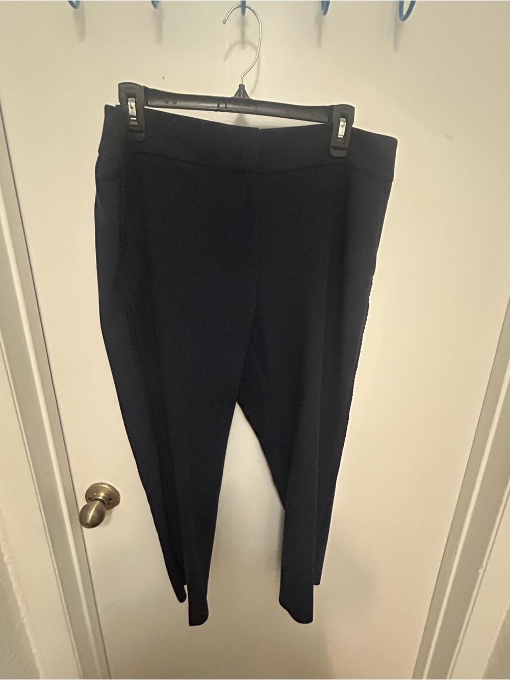 LOFT Navy Ponte Crop Slim Ankle Pants